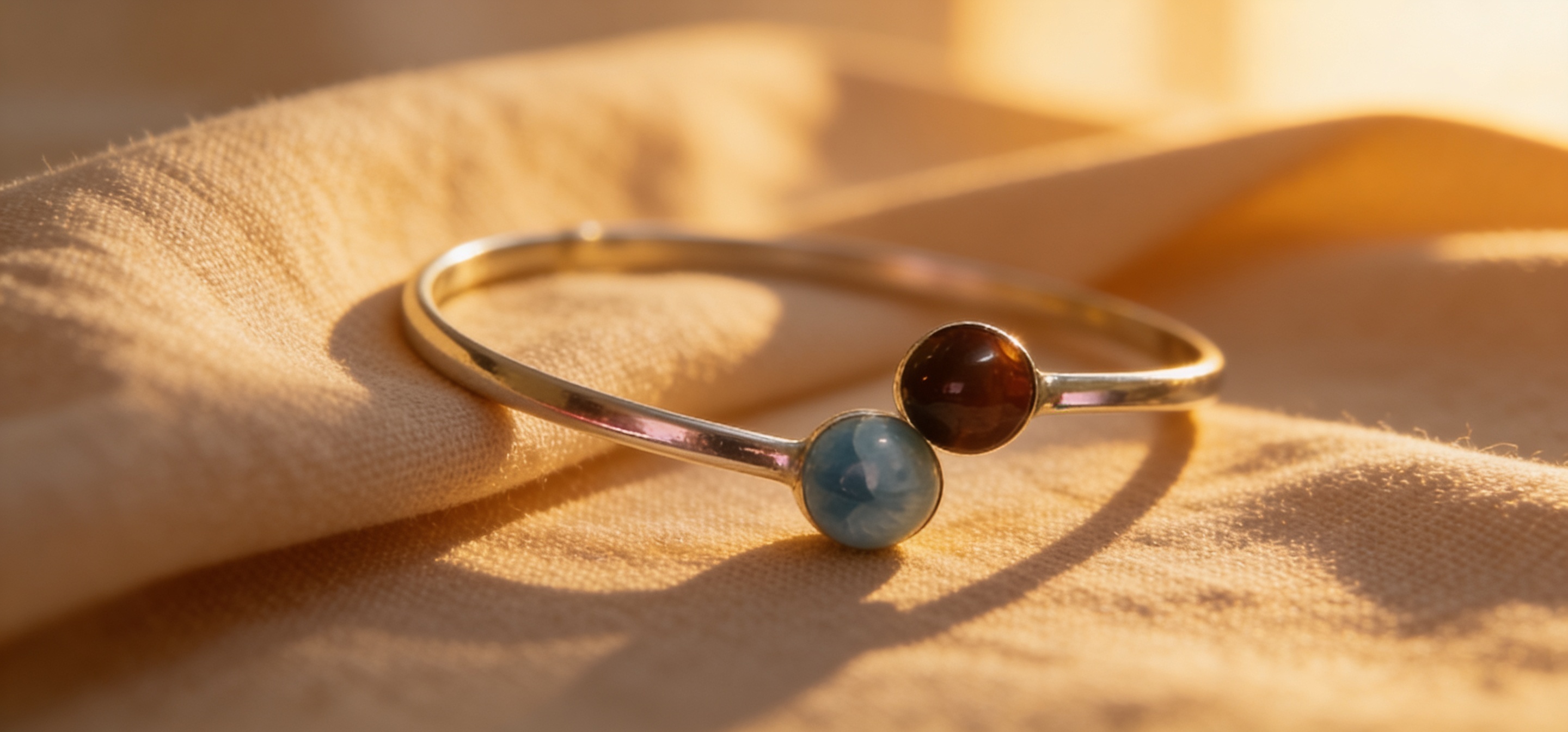 Larimar & Amber Bangle
